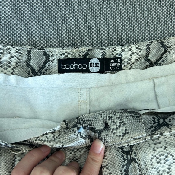 Faux snakeskin leather flare pants - Picture 3 of 3